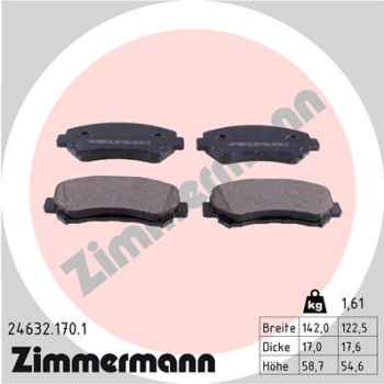 Zimmermann Brake pads for NISSAN X-TRAIL (T31) front