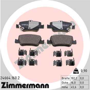 Zimmermann Brake pads for TOYOTA AURIS (_E18_) rear