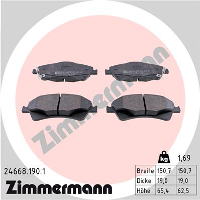 Zimmermann Brake pads for TOYOTA COROLLA Stufenheck (_E18_, ZRE1_) front