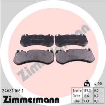 Zimmermann Brake pads for MERCEDES-BENZ SL (R230) front