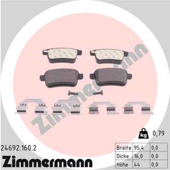 Zimmermann Brake pads for MERCEDES-BENZ CITAN Kasten (415) rear