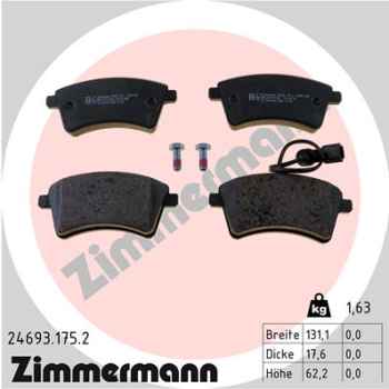 Zimmermann Brake pads for RENAULT KANGOO Rapid (FW0/1_) front