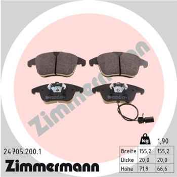 Zimmermann Brake pads for AUDI A4 (8K2, B8) front