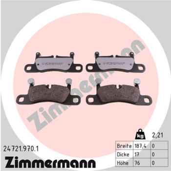 Zimmermann rd:z Brake pads for PORSCHE 911 Cabriolet (991) rear