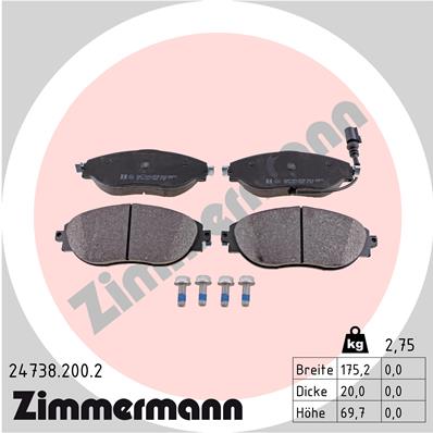 Zimmermann Brake pads for VW PASSAT Variant (3G5) front