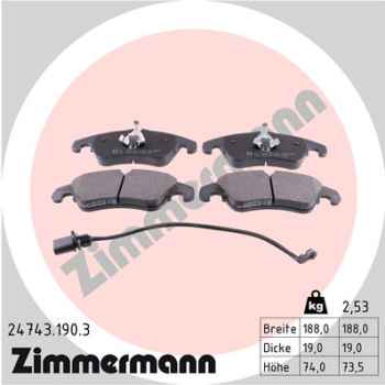 Zimmermann Brake pads for AUDI A5 Cabriolet (8F7) front