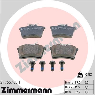 Zimmermann Brake pads for CITROËN BERLINGO Kasten (B9) rear