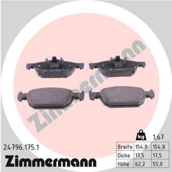 Zimmermann Brake pads for HONDA ACCORD VIII (CU) front
