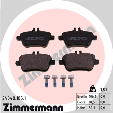 Zimmermann Brake pads for MERCEDES-BENZ A-KLASSE (W176) rear