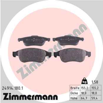 Zimmermann Brake pads for RENAULT MEGANE III Grandtour (KZ0/1) front