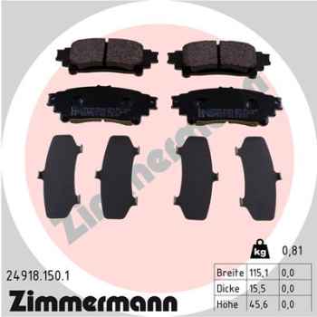 Zimmermann Brake pads for TOYOTA MIRAI (JPD1_) rear