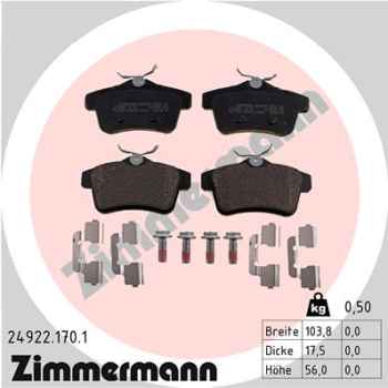 Zimmermann Brake pads for PEUGEOT 308 CC (4B_) rear