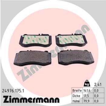 Zimmermann Brake pads for MERCEDES-BENZ E-KLASSE (W212) front