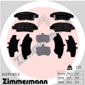 Zimmermann Brake pads for HONDA JAZZ III (GE_, GG_, GP_, ZA_) front