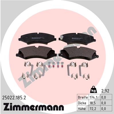 Zimmermann Brake pads for LAND ROVER RANGE ROVER SPORT (L494) front