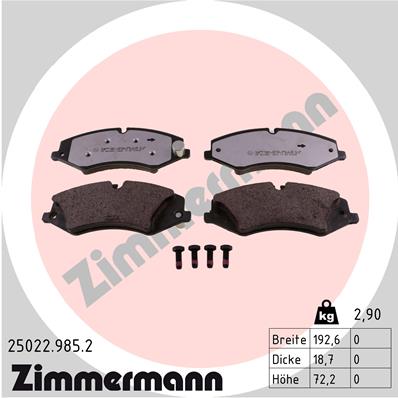 Zimmermann rd:z Brake pads for LAND ROVER RANGE ROVER SPORT (L494) front