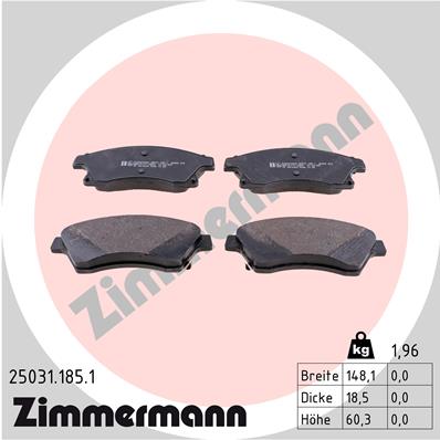 Zimmermann Brake pads for CHEVROLET AVEO Stufenheck (T300) front