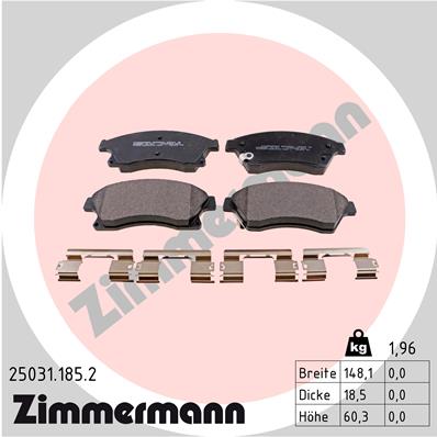 Zimmermann Brake pads for CHEVROLET AVEO Stufenheck (T300) front