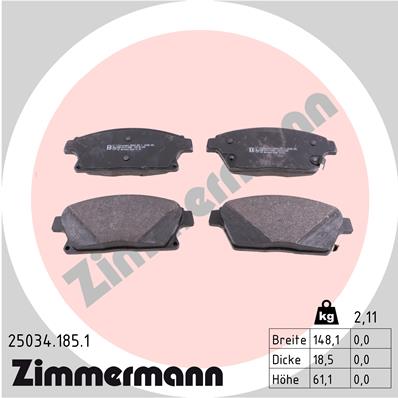 Zimmermann Brake pads for OPEL ASTRA J (P10) front