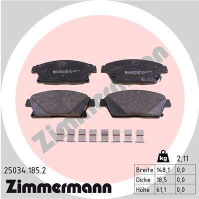 Zimmermann Brake pads for OPEL ZAFIRA TOURER C (P12) front