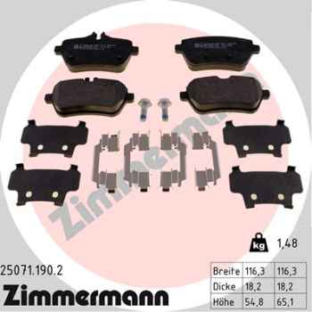 Zimmermann Brake pads for MERCEDES-BENZ S-KLASSE (W222, V222, X222) rear