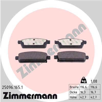 Zimmermann Brake pads for CHEVROLET AVEO Stufenheck (T300) rear
