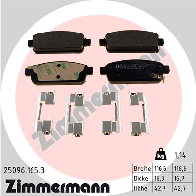 Zimmermann Bremsbeläge für VAUXHALL ZAFIRA Mk III (P12) hinten