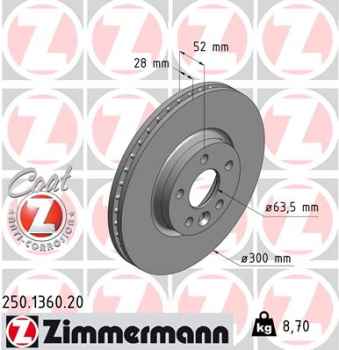 Zimmermann Brake Disc for VOLVO V70 III (135) front