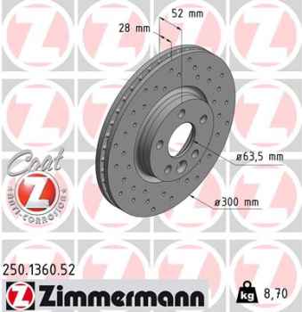 Zimmermann Sport Brake Disc for VOLVO V70 III (135) front