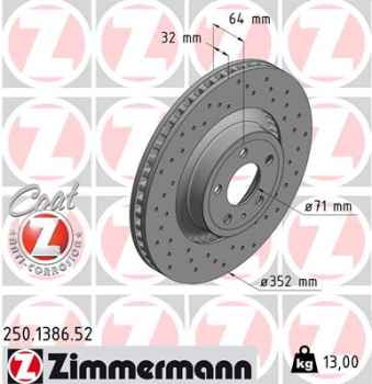 Zimmermann Sport Brake Disc for FORD USA MUSTANG Coupe front