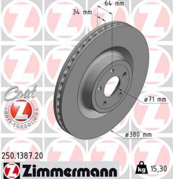 Zimmermann Brake Disc for FORD USA MUSTANG Coupe front