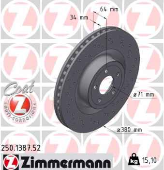 Zimmermann Sport Brake Disc for FORD USA MUSTANG Coupe front
