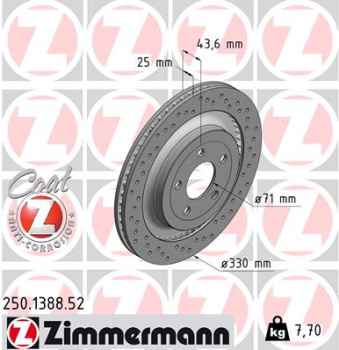 Zimmermann Sport Brake Disc for FORD USA MUSTANG Convertible rear