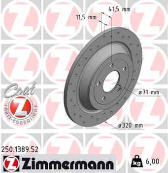 Zimmermann Sport Brake Disc for FORD USA MUSTANG Convertible rear