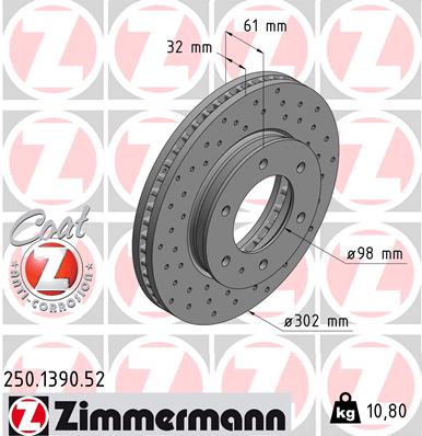 Zimmermann Sport Brake Disc for FORD RANGER (TKE) front