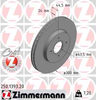 Zimmermann Brake Disc for FORD FOCUS (DAW, DBW) front