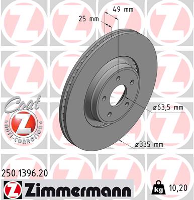 Zimmermann Brake Disc for FORD FOCUS III Turnier front