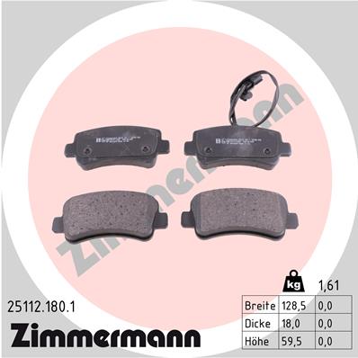 Zimmermann Brake pads for NISSAN NV400 Kasten (X62, X62B) rear