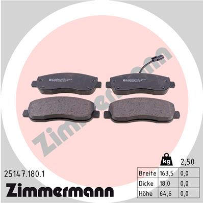 Zimmermann Bremsbeläge für OPEL MOVANO B Pritsche/Fahrgestell (X62) vorne