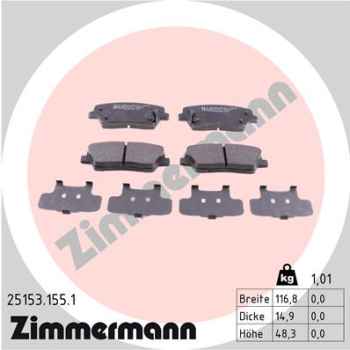 Zimmermann Brake pads for HYUNDAI GENESIS Coupe rear