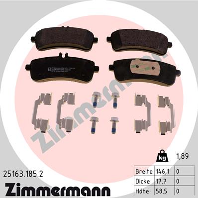 Zimmermann Brake pads for MERCEDES-BENZ SL (R231) rear
