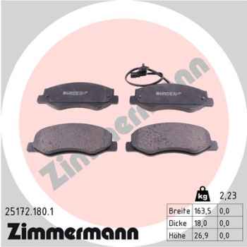 Zimmermann Brake pads for RENAULT MASTER III Pritsche/Fahrgestell (EV, HV, UV) rear