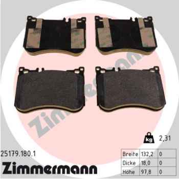 Zimmermann Brake pads for MERCEDES-BENZ SL (R231) front