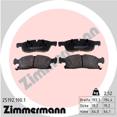 Zimmermann Brake pads for MERCEDES-BENZ M-KLASSE (W166) front