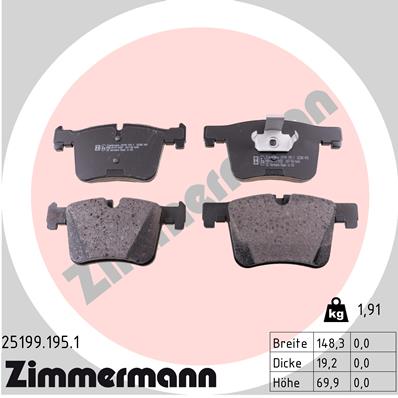 Zimmermann Brake pads for BMW 3 Gran Turismo (F34) front