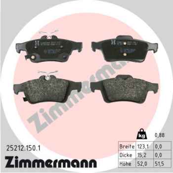 Zimmermann Bremsbeläge für FORD FOCUS III hinten