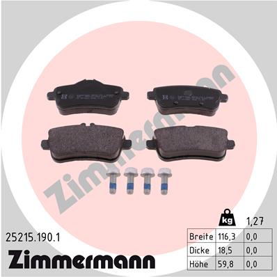 Zimmermann Brake pads for MERCEDES-BENZ GLE (W166) rear