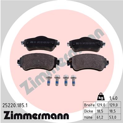 Zimmermann Brake pads for CITROËN C4 II (B7) front