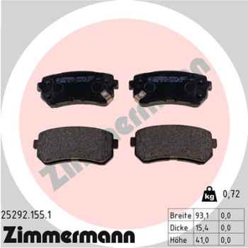 Zimmermann Brake pads for KIA SPORTAGE (SL) rear