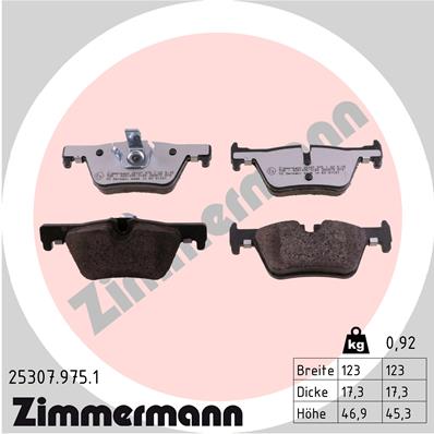 Zimmermann rd:z Bremsbeläge für BMW 3 (F30, F80) hinten